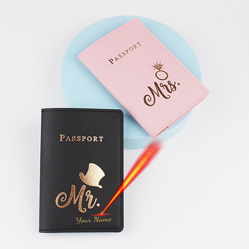 Personalized Name Box - Sesuaikan nama Mr/Mrs Logo sampul paspor