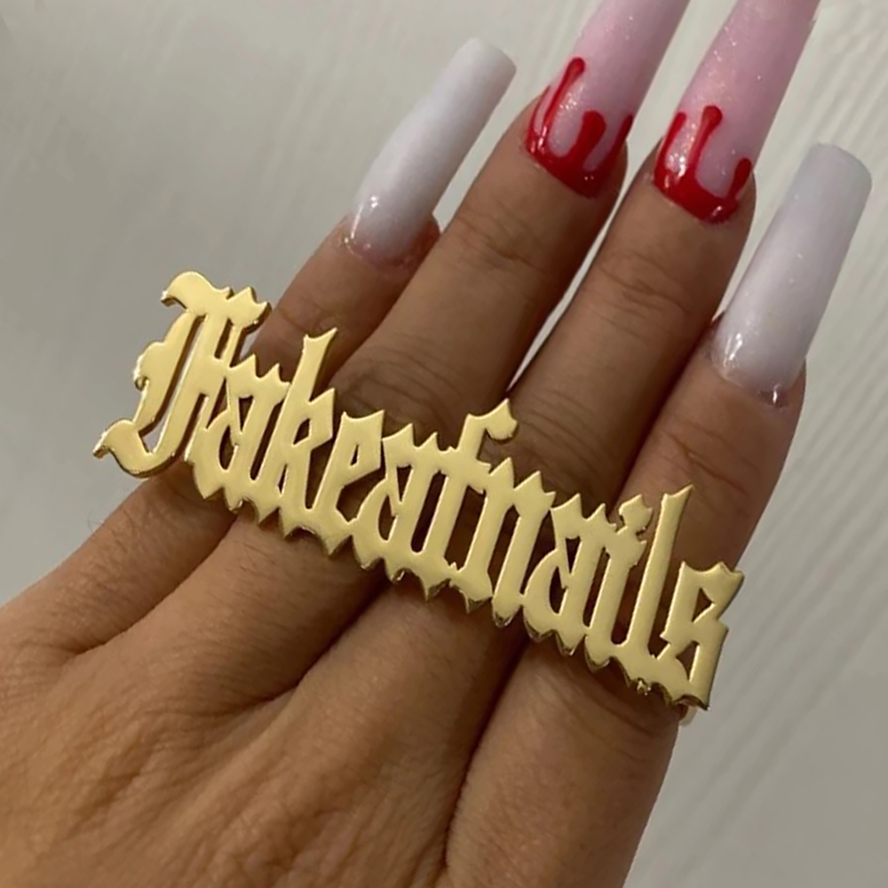 Initial Ring Custom - Cincin nama kustom untuk pria wanita