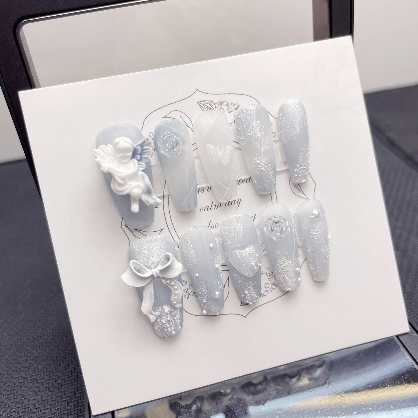 Plester 3D kuku palsu Angel me - Pressed Flower Art ulasan dan harga