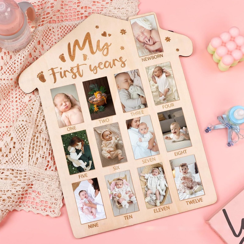 Bingkai Foto Peringatan Bayi K - Engraved Wood Frame ulasan dan harga