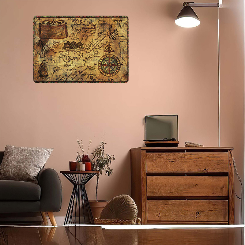 Peta Dunia Vintage Cetak Poste - Custom Map Poster ulasan dan harga